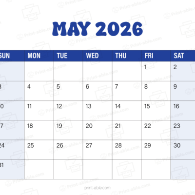 May 2026 Calendar
