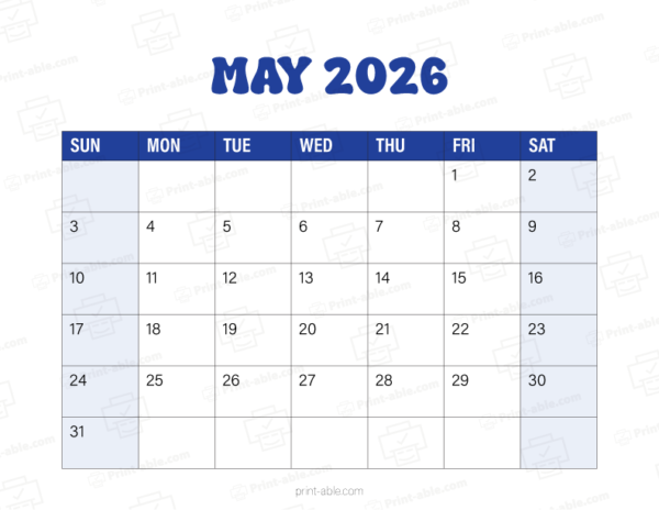 May 2026 Calendar