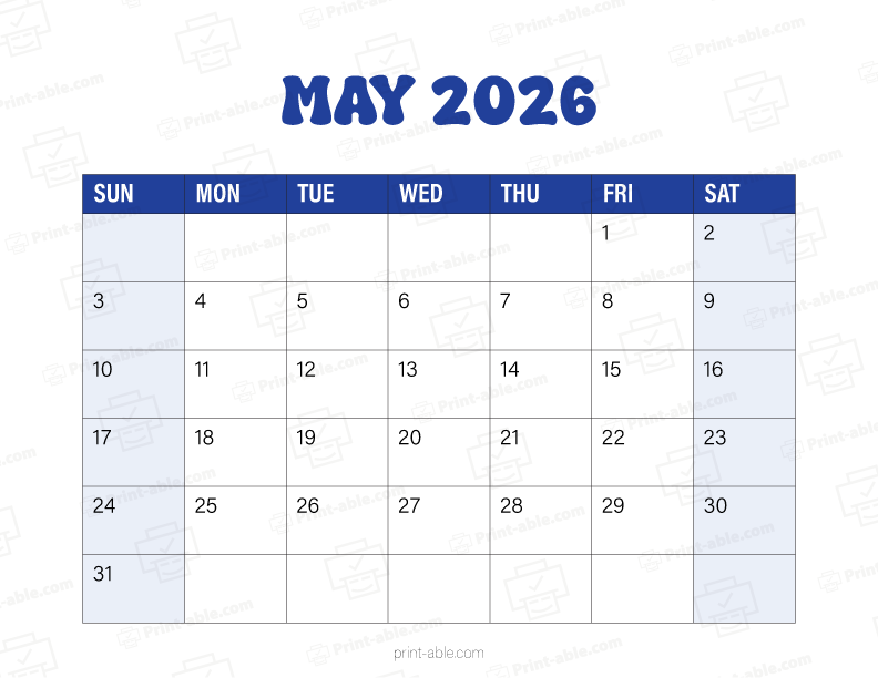 May 2026 Calendar