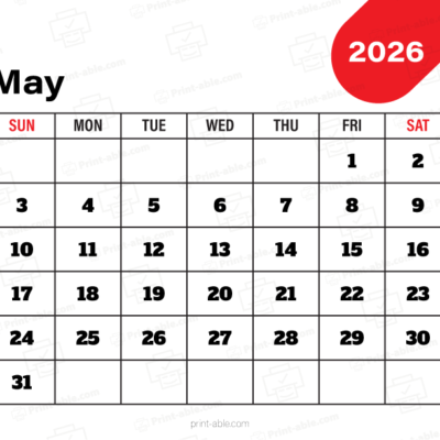 May 2026 Calendar