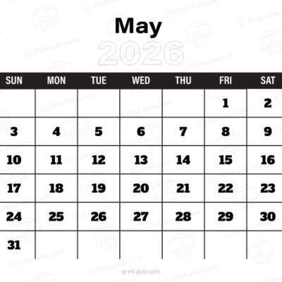 May 2026 Calendar
