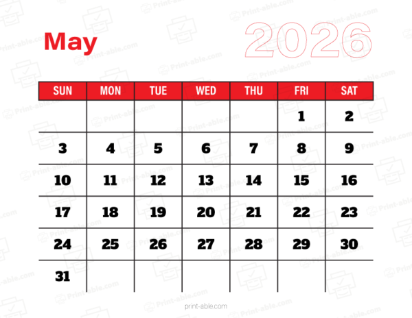May 2026 Calendar