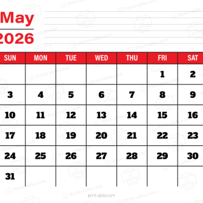 May 2026 Calendar