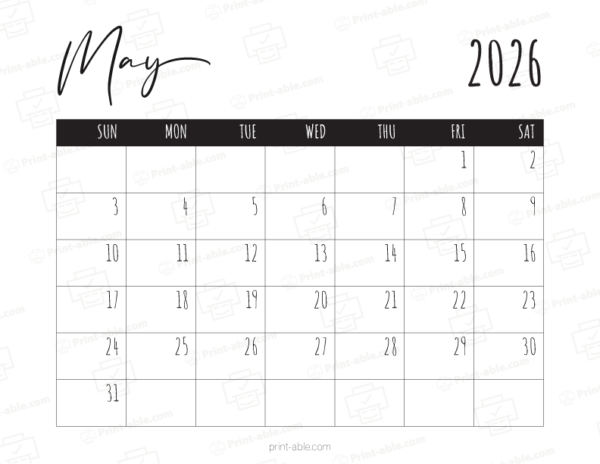 May 2026 Calendar