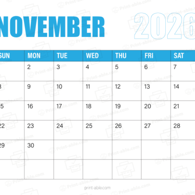 November 2026 Calendar