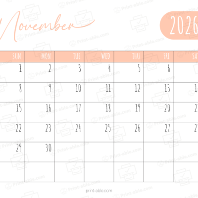 November 2026 Calendar