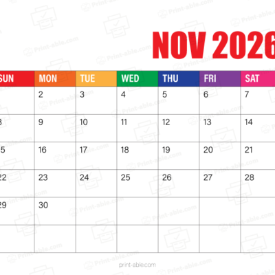 November 2026 Calendar