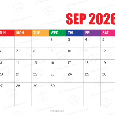 September 2026 Calendar