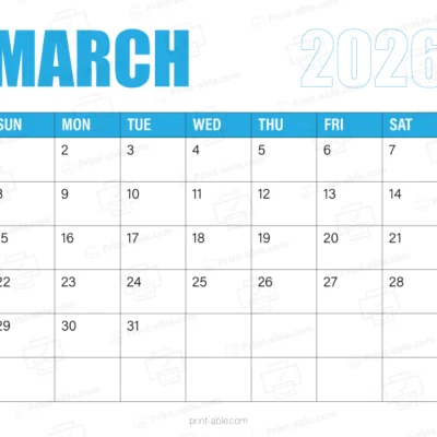 March 2026 Calendar