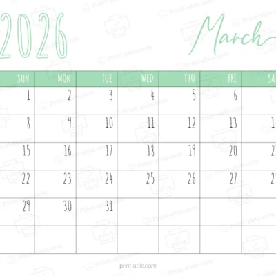 March 2026 Calendar