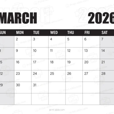 March 2026 Calendar