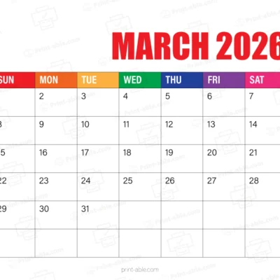 March 2026 Calendar