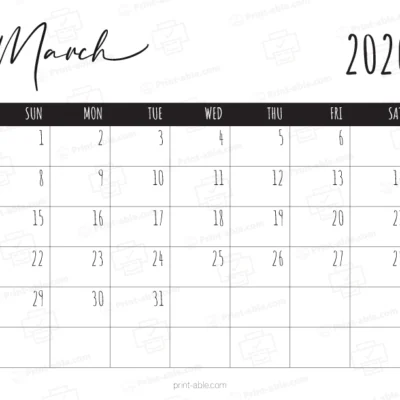 March 2026 Calendar