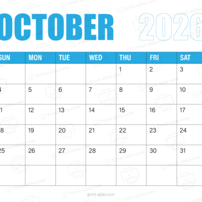 October 2026 Calendar