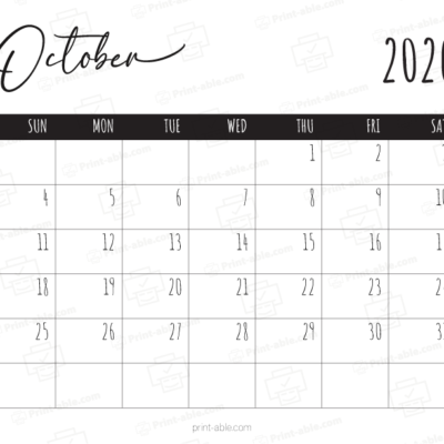 October 2026 Calendar