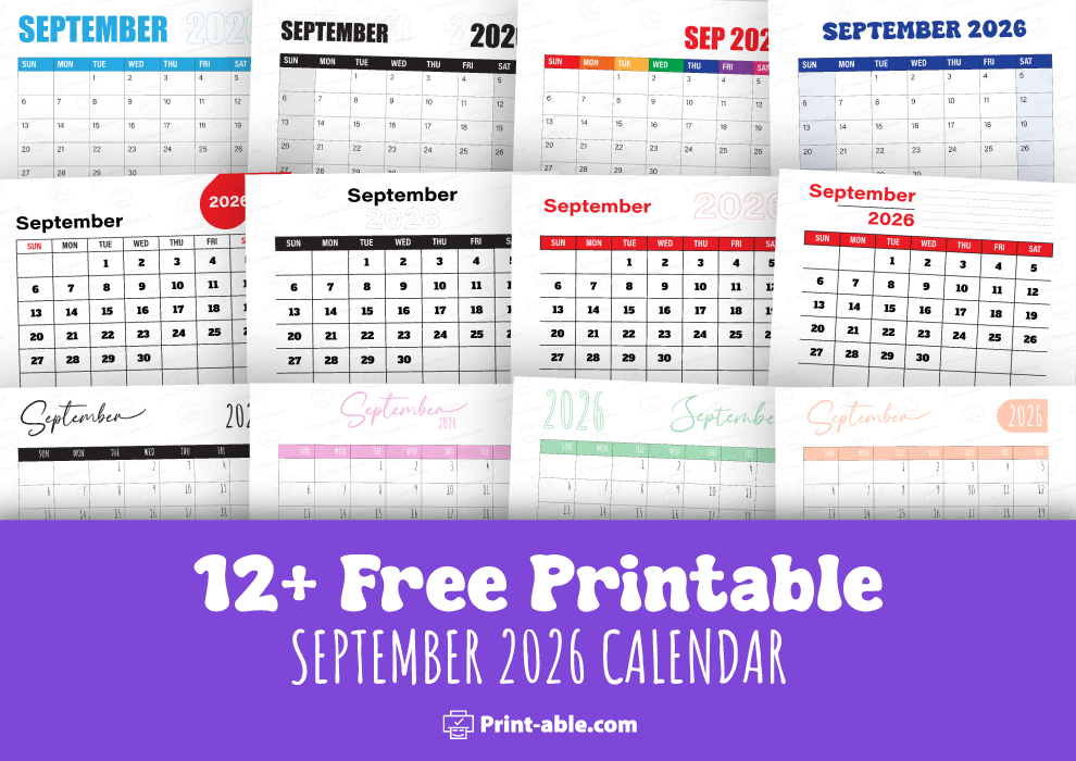 best september 2026 calendar free download